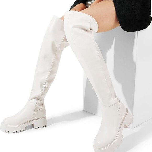 Women's Platform Over The Knee Boots - Picture 1 of 7